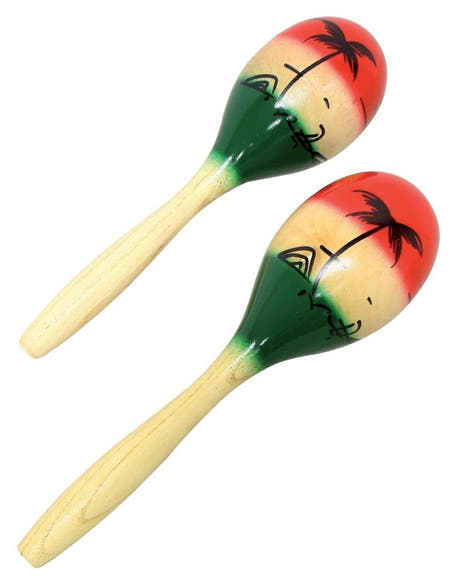 GEWA Club Salsa maracas de madera, pintadas a mano, 19 cm (par)