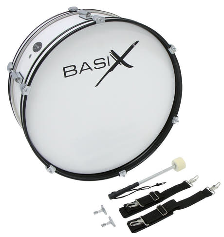 Basix Junior bombo de marcha 22" x 7", blanco