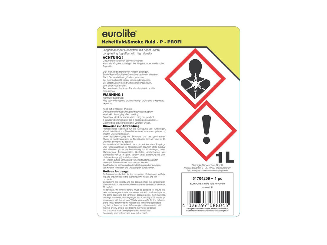 EUROLITE SMOKE FLUID -P- Professional, 1l líquido de humo