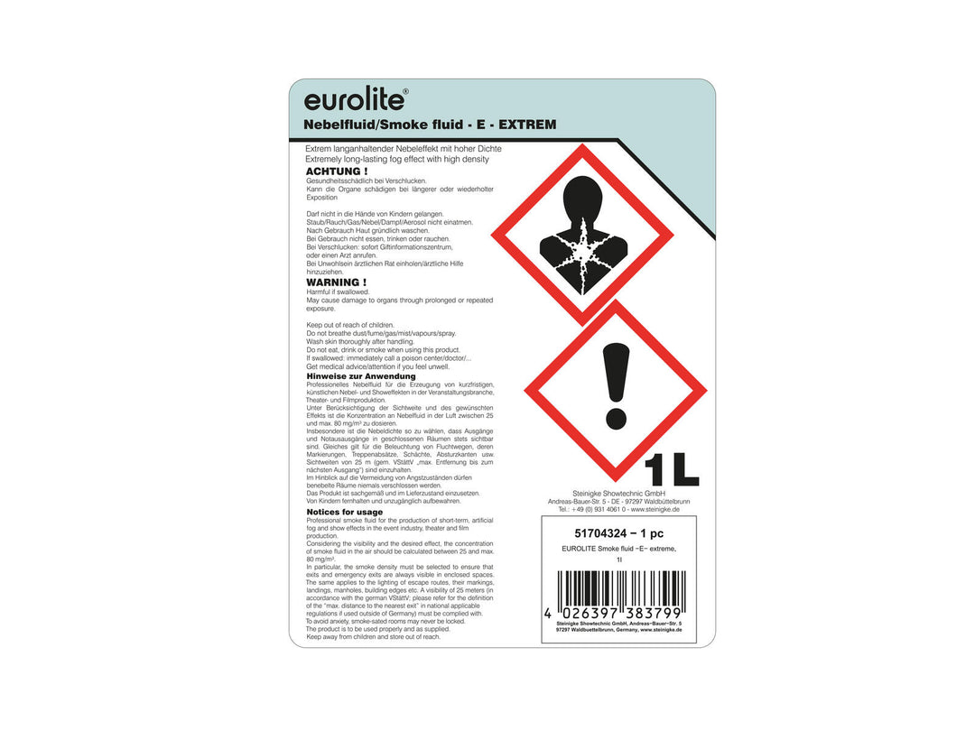 EUROLITE SMOKE FLUID -E- Extreme, líquido de humo de 1l