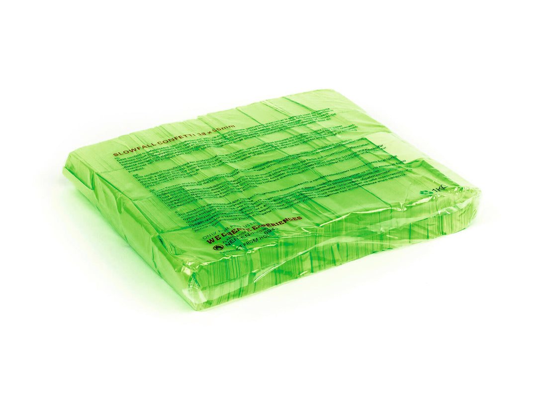 TCM FX Confeti Slowfall rectangular 55x18mm, verde neón, activo con uv, 1kg