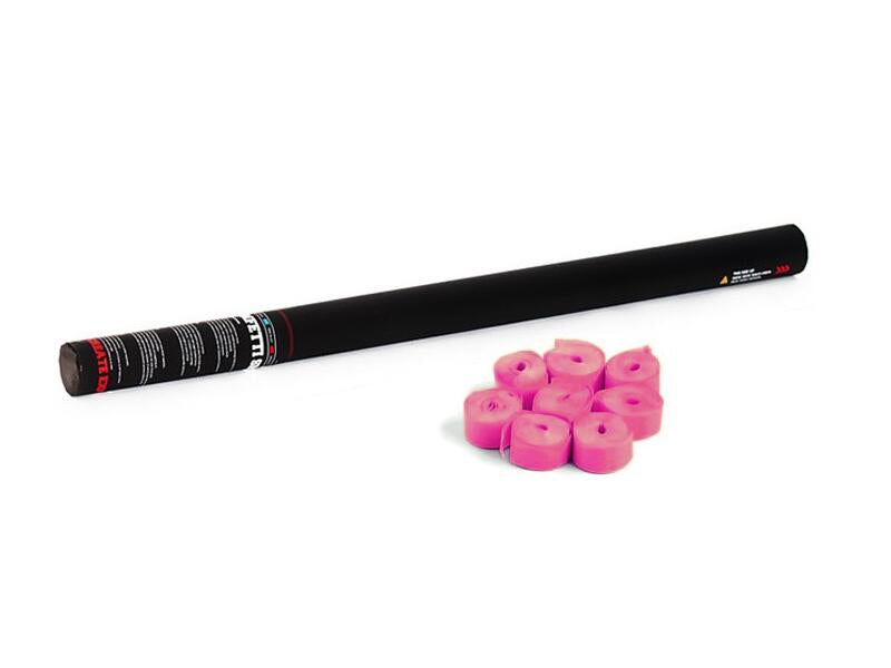 Cañón de serpentinas de mano TCM FX 80cm, rosa