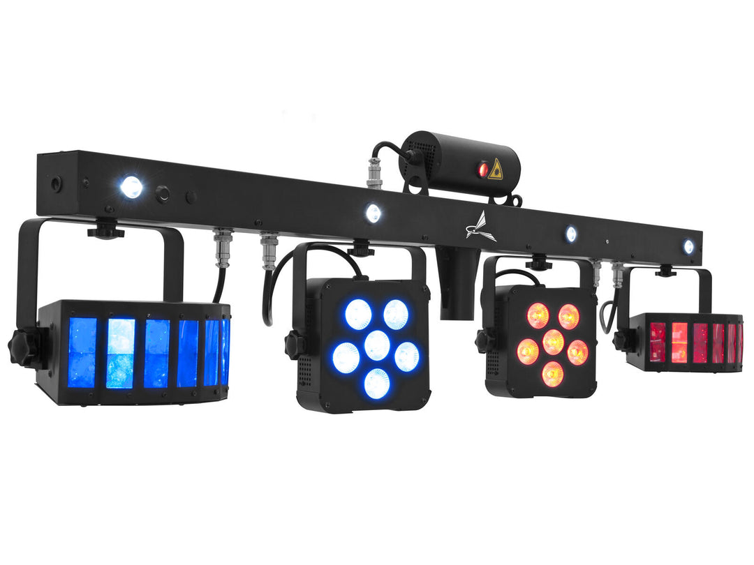 EUROLITE Set 2x LED KLS Laser Bar PRO + Easy Show + 2x soporte de sistema de altavoces M-4