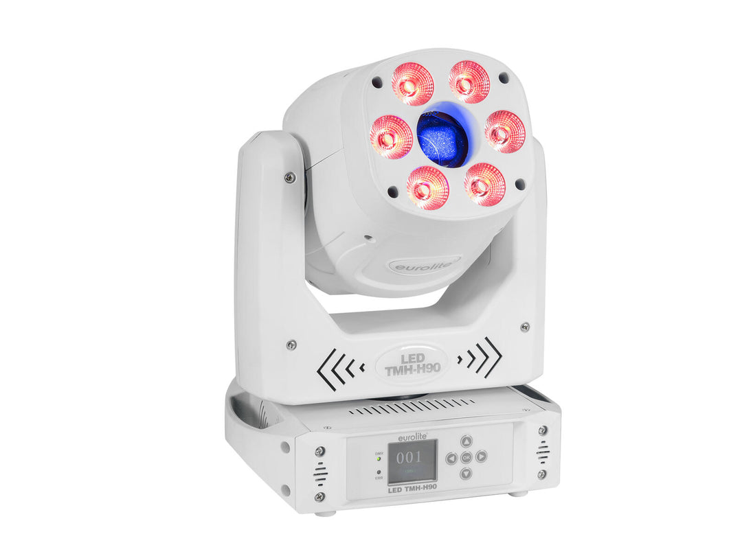 EUROLITE Set 2x LED TMH-H90 Hybrid Cabezas Móviles Spot/Wash COB wh + Case