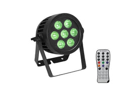 EUROLITE set LED IP PAR 7x8W QCL Spot + 2x cubierta cover (15x60° y 40°)