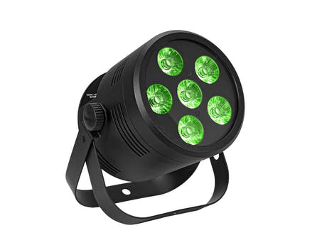 EUROLITE LED Silent Par 6 QCL de suelo bk