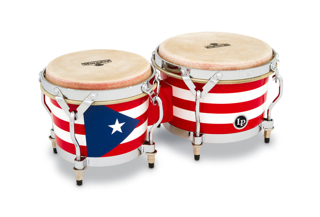 Latin Percussion Bongo Matador de madera - Bandera puertorriqueña (M201-PR)