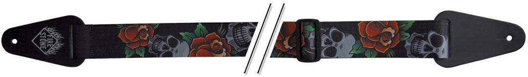GEWA Correas para Guitarras F&S Tattoo-Edition - Skulls and Roses Black