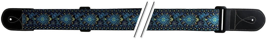 GEWA Correas para guitarras F&S Folk Jacquard - Blue-Yellow