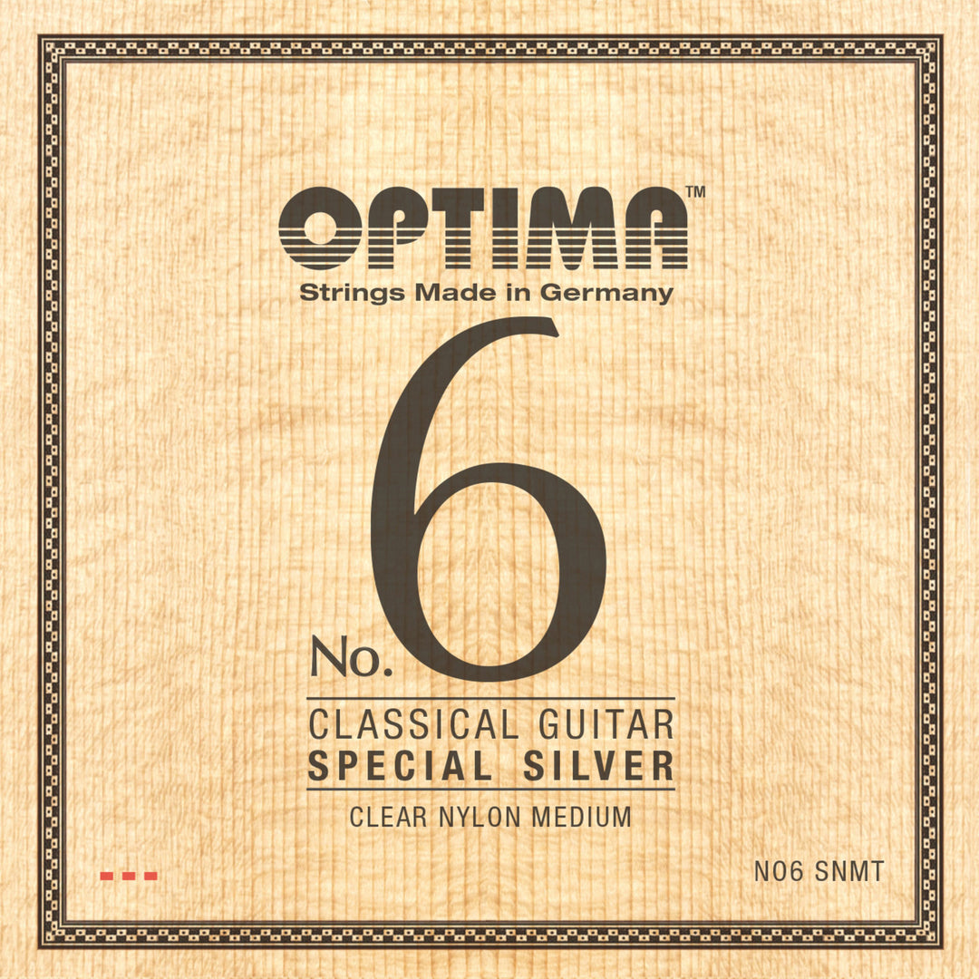 Cuerdas Optima para guitarra clásica n.º 6 Special Silver - Juego de nailon Medium (NO6.SNMT)