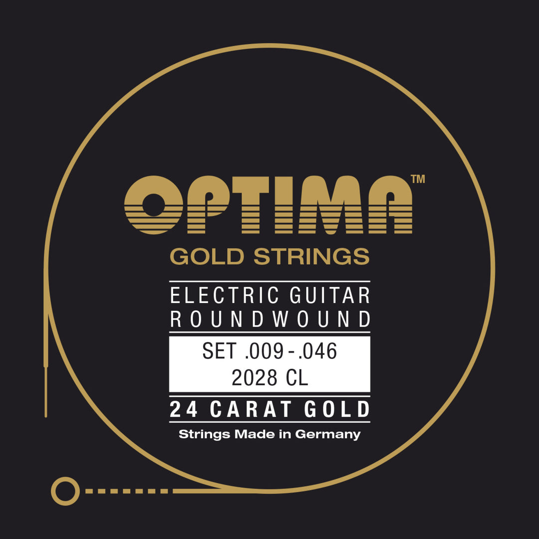 Optima Strings para guitarras eléctricas Gold, cuerdas de entorchado redondo - Set (2028 CL)