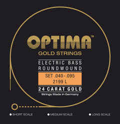 Optima Cuerdas para bajo eléctrico Gold Strings Round Wound escala larga - Set de 4 cuerdas light (2199L)