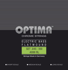 Cuerdas de bajo eléctrico Optima Chrome Strings Flat Wound medium scale - set (4099M)