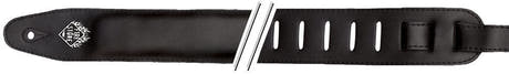 Correa de guitarra de cuero Fire & Stone Comfort, negra, acolchada de 60 mm