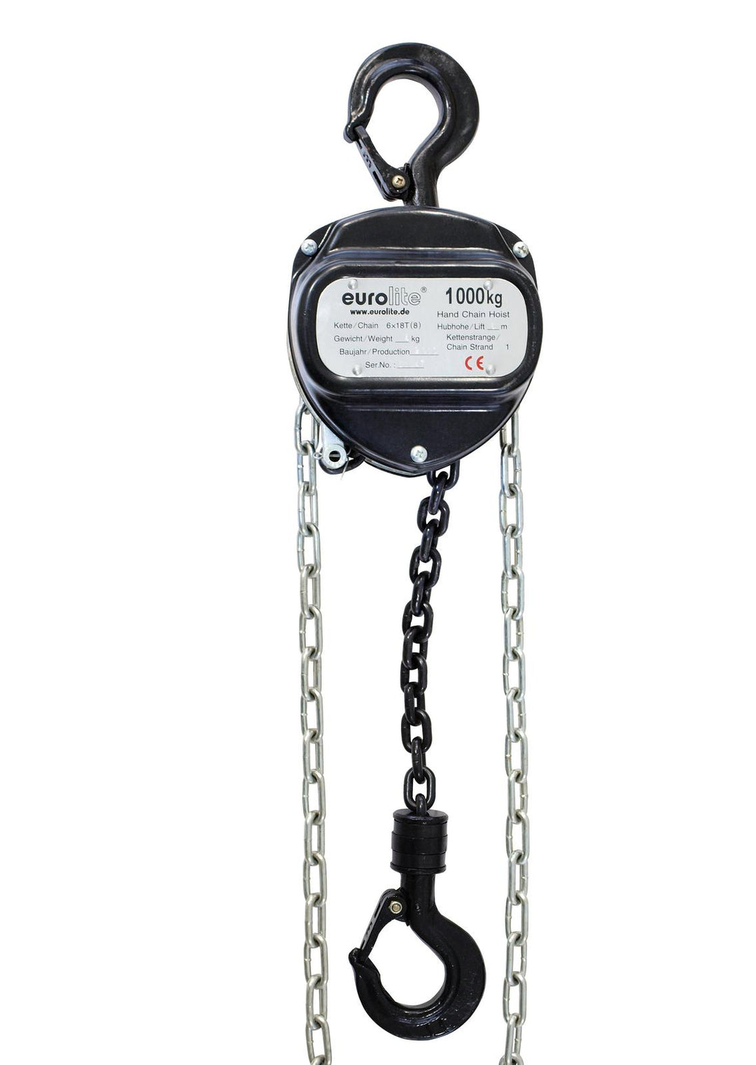 Eurolite Polipasto de Cadena 6M/1.0T (Negro)