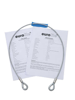 EUROLITE Cable de acero 1000x6mm negro con guardacabos