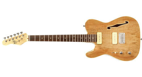 Michael Kelly 59 Thinline guitarra eléctrica para zurdos, Spalted Maple