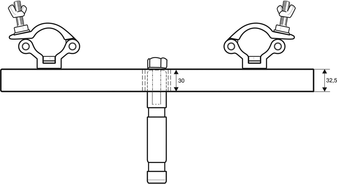 EUROLITE TAH-52 Adaptador de truss con spigot para TV