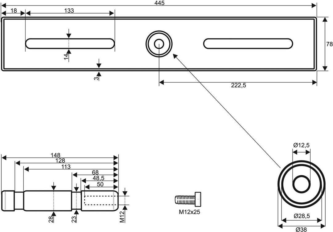 EUROLITE TAH-52 Adaptador de truss con spigot para TV
