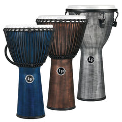 Latin Percussion Djembé World Beat FX afinado con cuerda - Gris (LP724G)