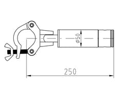 Adaptador de escuadra de esquina ALUTRUSS CORS-25 25cm
