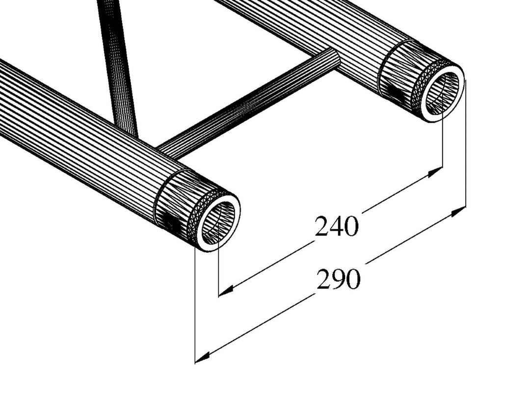 ALUTRUSS BILOCK BQ2-S500 Viga transversal de 2 vías bk