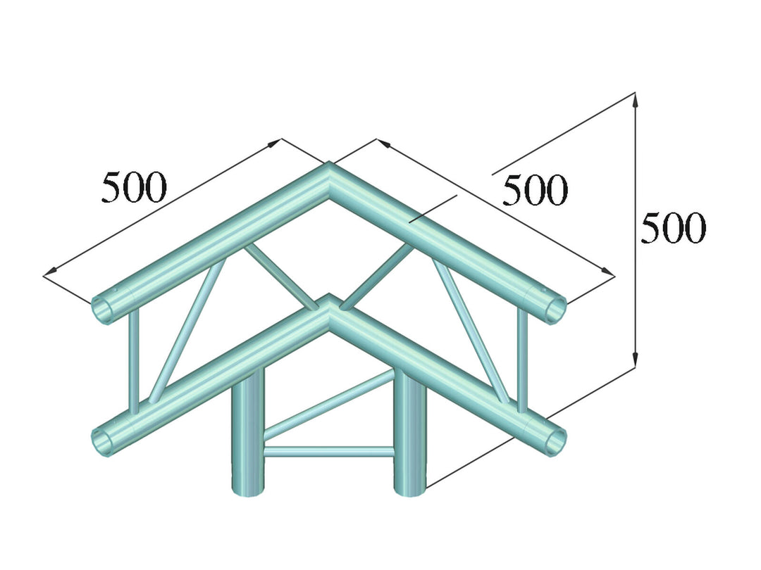ALUTRUSS BILOCK BQ2-SPAL31V Esquina de 3 vías 90° bk