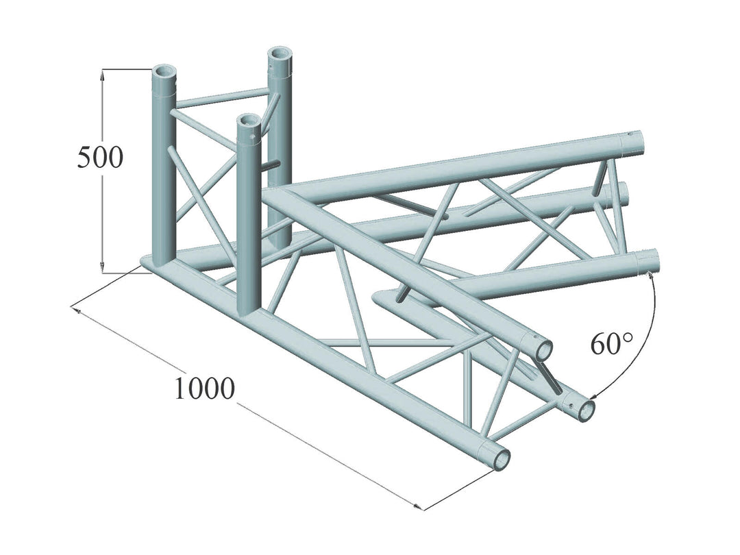 ALUTRUSS TRILOCK 6082AC-20-3 esquina de 3 vías 60°
