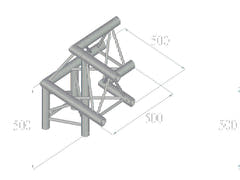 ALUTRUSS TRILOCK 6082AL-31 Esquina de 3 vías /\ derecha