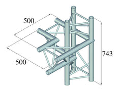 ALUTRUSS TRILOCK 6082AC-44 Pieza de 4 vías \/ izquierda