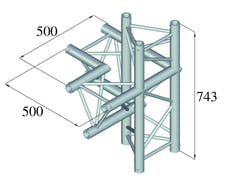 ALUTRUSS TRILOCK 6082AC-45 Pieza de 4 vías \/ derecha