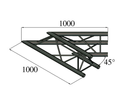 ALUTRUSS TRILOCK S-PAC 19 esquina de 2 vías 45° black