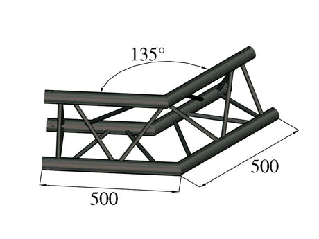 ALUTRUSS TRILOCK S-PAC 23 Esquina de 2 vías 135° negra