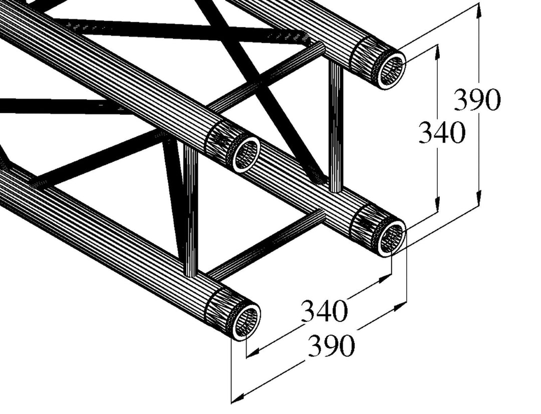 ALUTRUSS QUADLOCK TQ390-1000 Travesaño de 4 vías