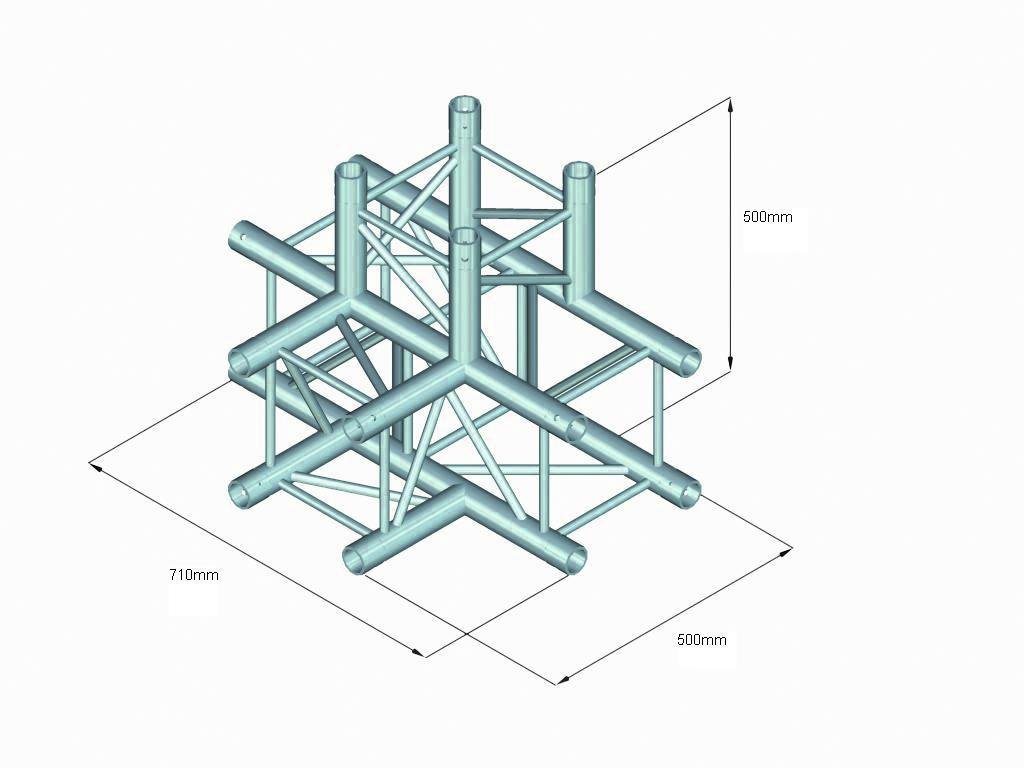 Alutruss QUADLOCK 6082T-42 Pieza en T de 4 vías