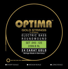 Cuerdas de bajo eléctrico Optima Gold Strings Round Wound long scale - Conjunto de 5 cuerdas reg-light (2299B)
