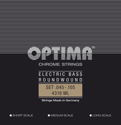 Optima E-Bass Strings Chrome Strings Round Wound Long Scale - set de 4 cuerdas med-light (4319ML)