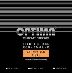Optima E-Bass Strings Strings cromadas. Entorchado redondo, escala media - Set de 4 strings light (4199M)