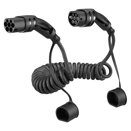 Cable de carga en espiral Tipo 2 32A trifásico 5 metros