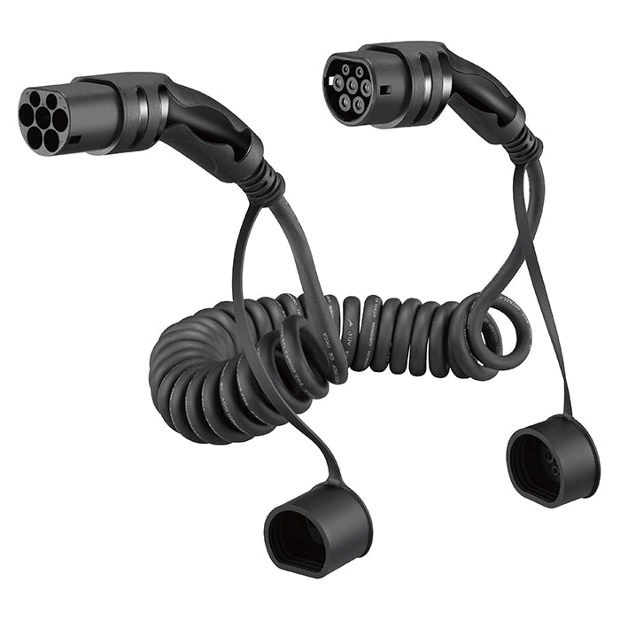 Cable de carga en espiral Tipo 2 32A trifásico 5 metros