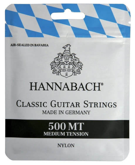 Juego de cuerdas Hannabach 500 para guitarra clásica, tensión medium