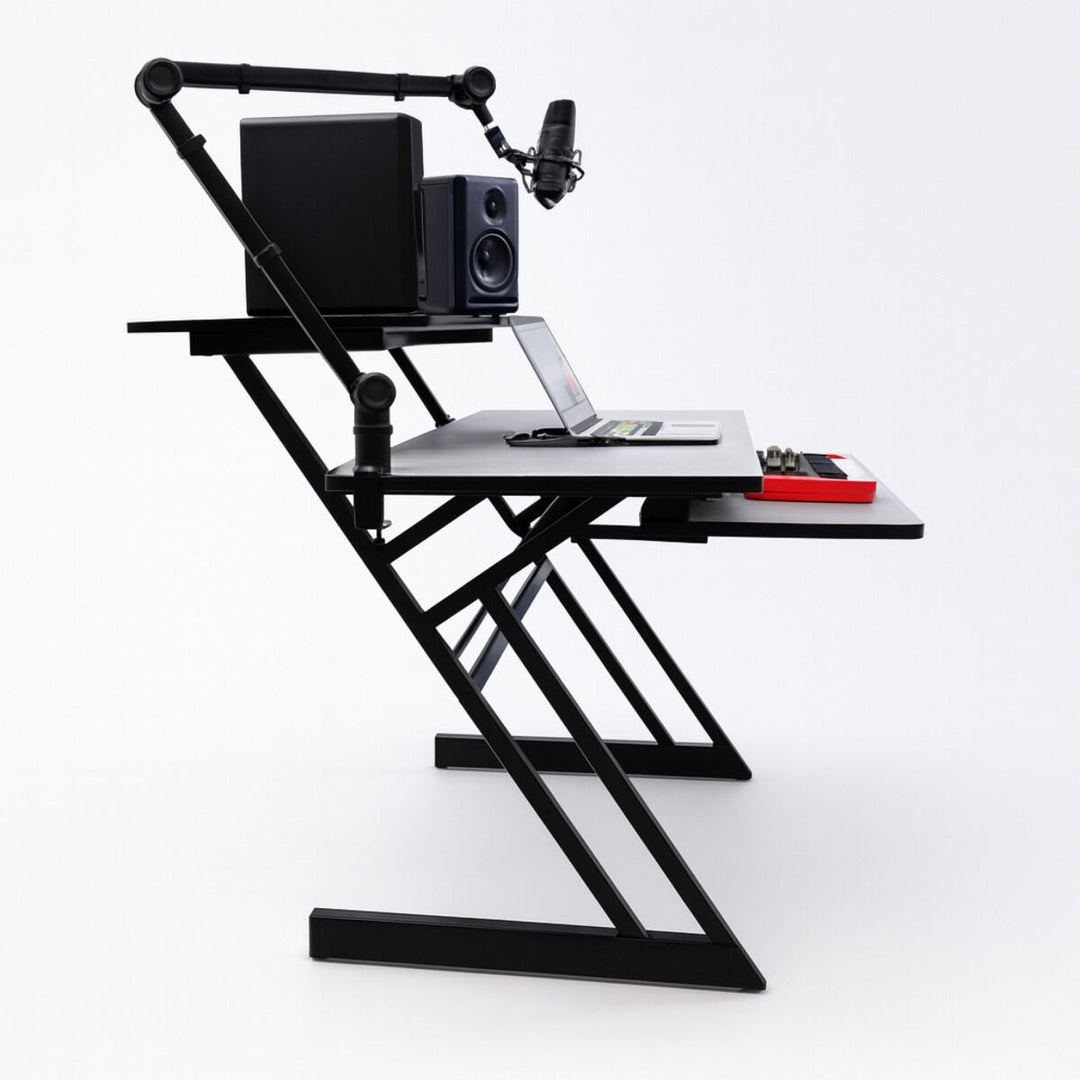 Mesa de estudio con estantes y extensión para keyboard (120 cm)