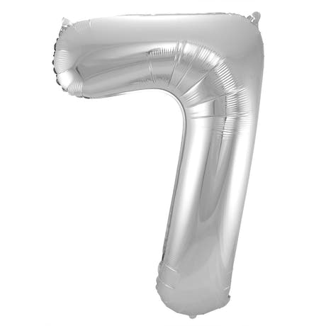 Globo de Foil Número 7 (Plata, 86 cm)