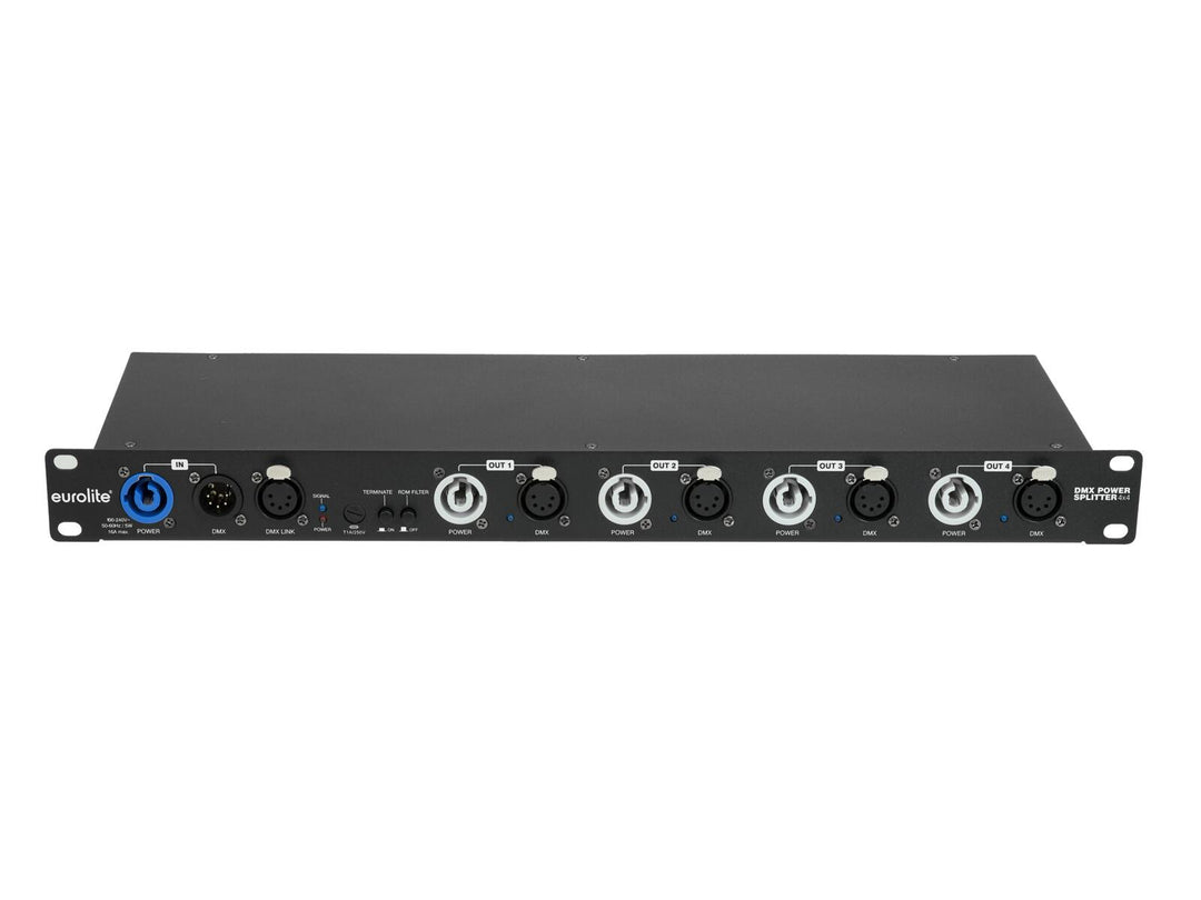 Distribuidor de alimentación DMX EUROLITE 4x4 XLR de 5 pines