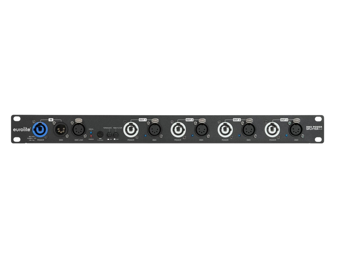 Distribuidor de alimentación DMX EUROLITE 4x4 XLR de 5 pines