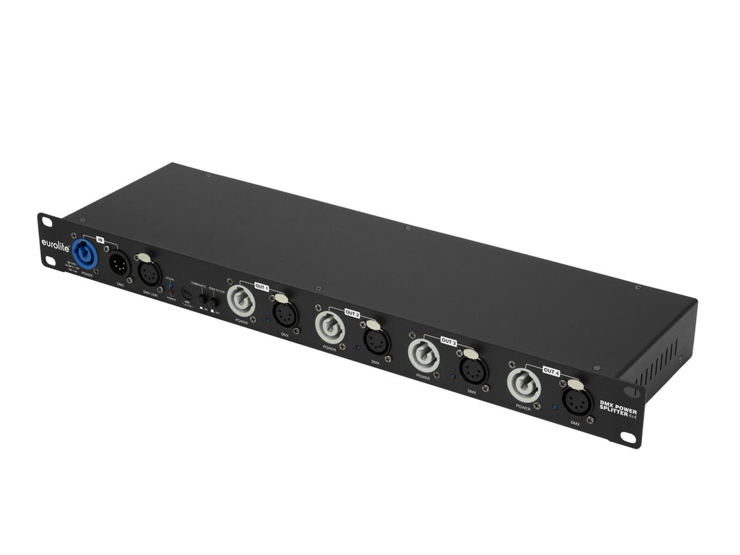 Distribuidor de alimentación DMX EUROLITE 4x4 XLR de 5 pines