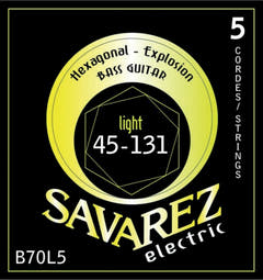 Savarez Cuerdas de bajo eléctrico Hexagonal Explosion - 5 cuerdas Light (B70L5)
