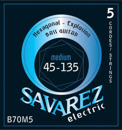 Cuerdas de bajo eléctrico Savarez Hexagonal Explosion - 5 cuerdas. Medium-Light (B70M5)
