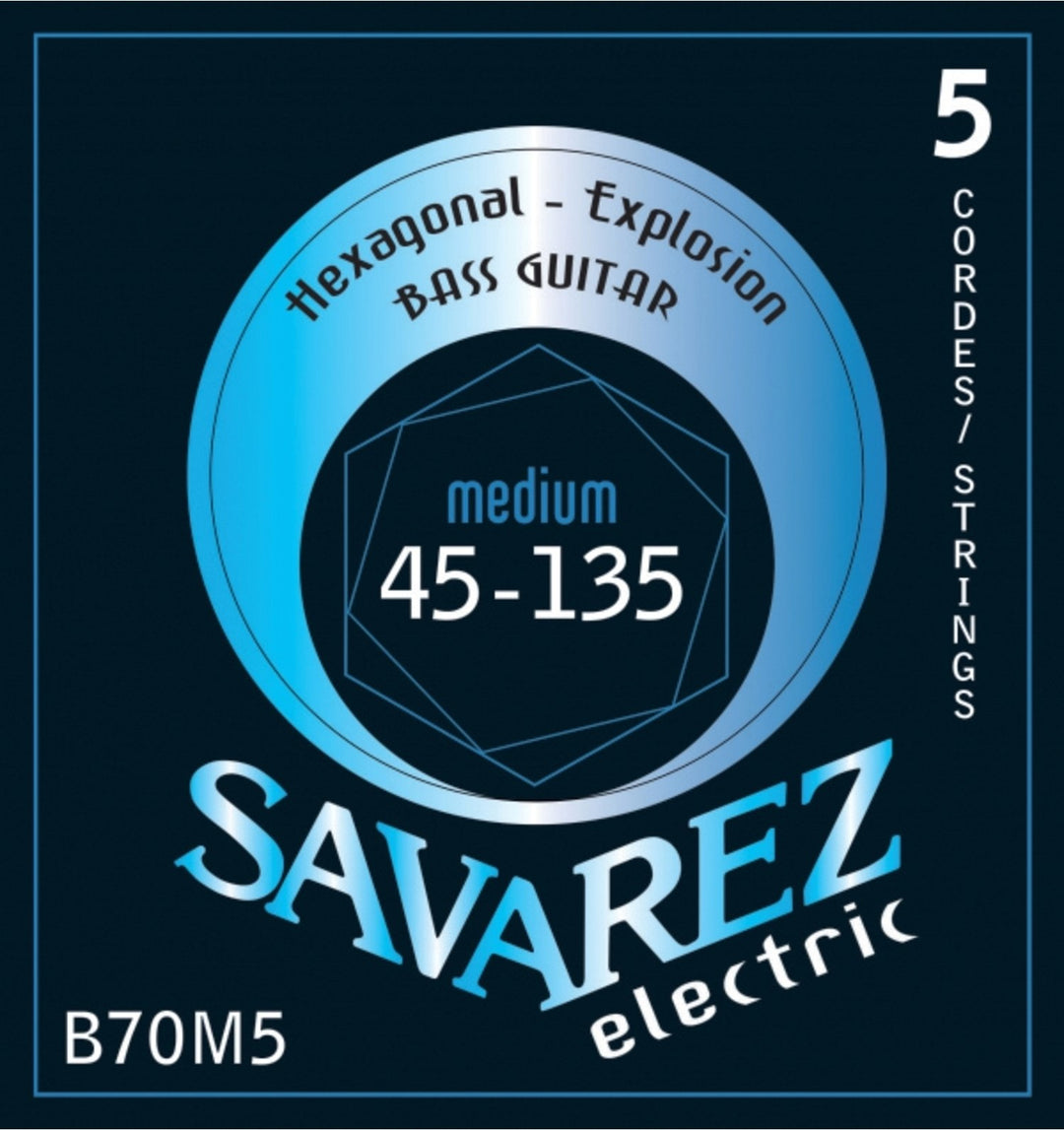 Cuerdas de bajo eléctrico Savarez Hexagonal Explosion - 5 cuerdas. Medium-Light (B70M5)