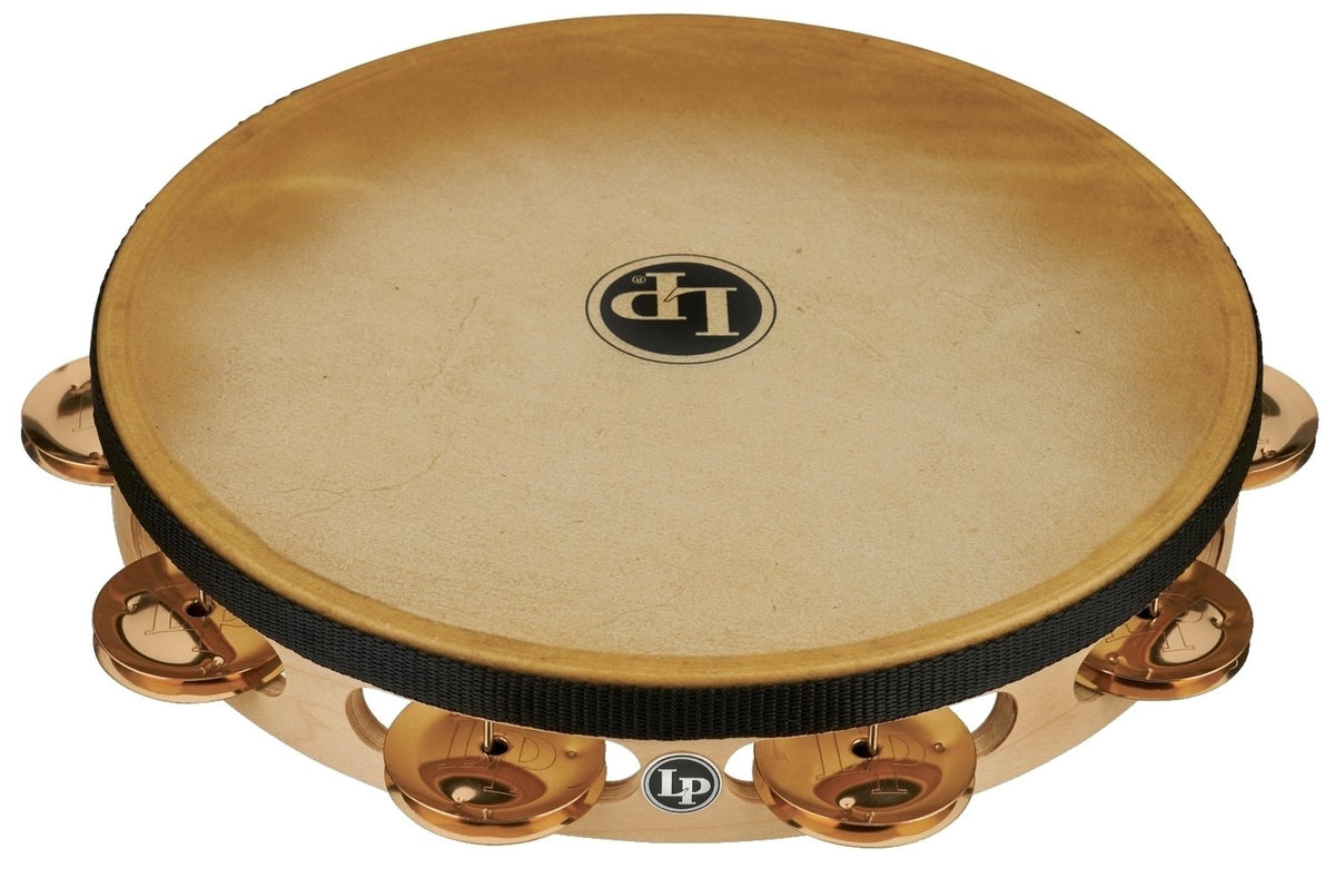 Latin Percussion pandereta Pro 10 in de una fila con parche - 10" Bronze con parche (LP383-BZ)